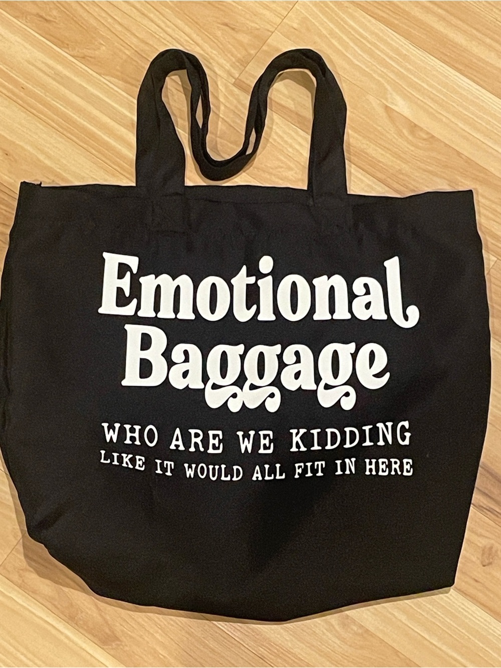 Emotional Baggage Polyester Tote Bag with Double Shoulder Straps. EUC